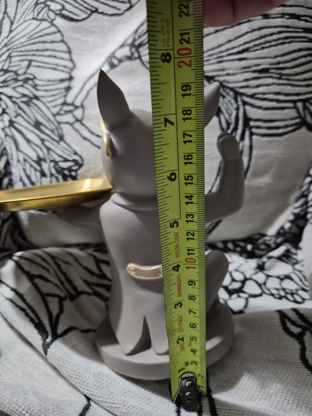 Gray French Bulldog Jewelry Dish with Gold Tray
